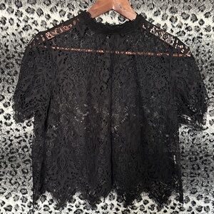 Forever 21 Elegant Black Lace Top